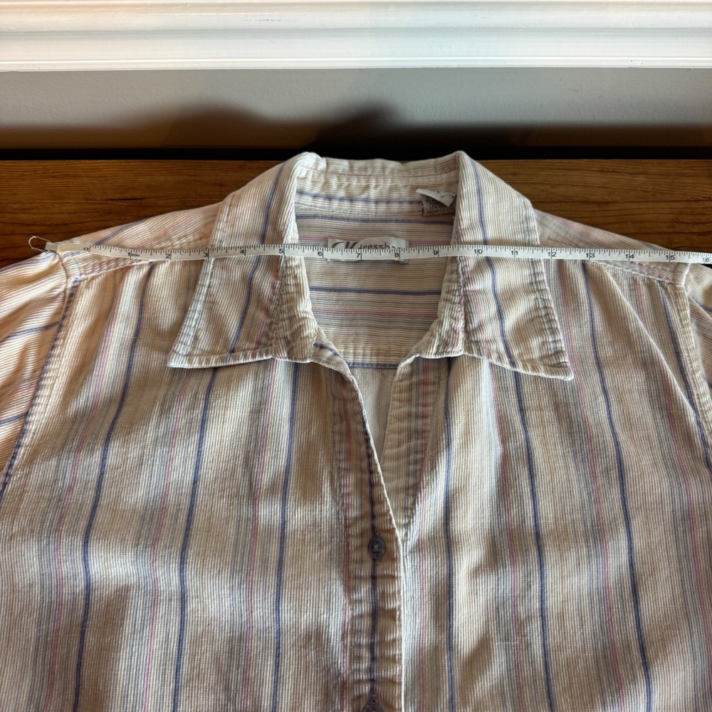 VTG Dressbarn Corduroy Striped Button Down Shirt Women's XL Long Sleeve - Picture 3 of 5